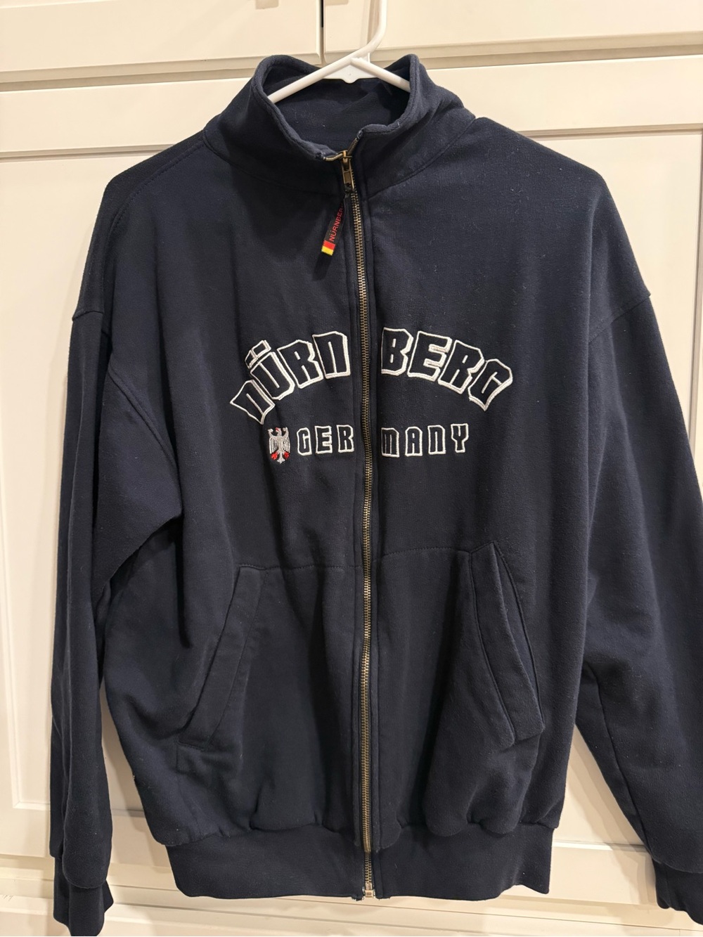 Nurnburg Germany size L navy color mock neck zip up